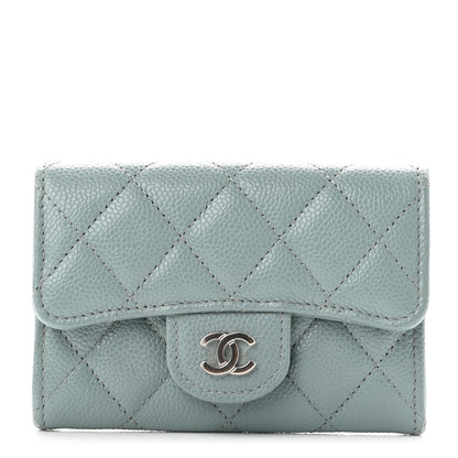 Chanel Caviar Quilted Flap Card Holder Wallet Grey 1 of 8