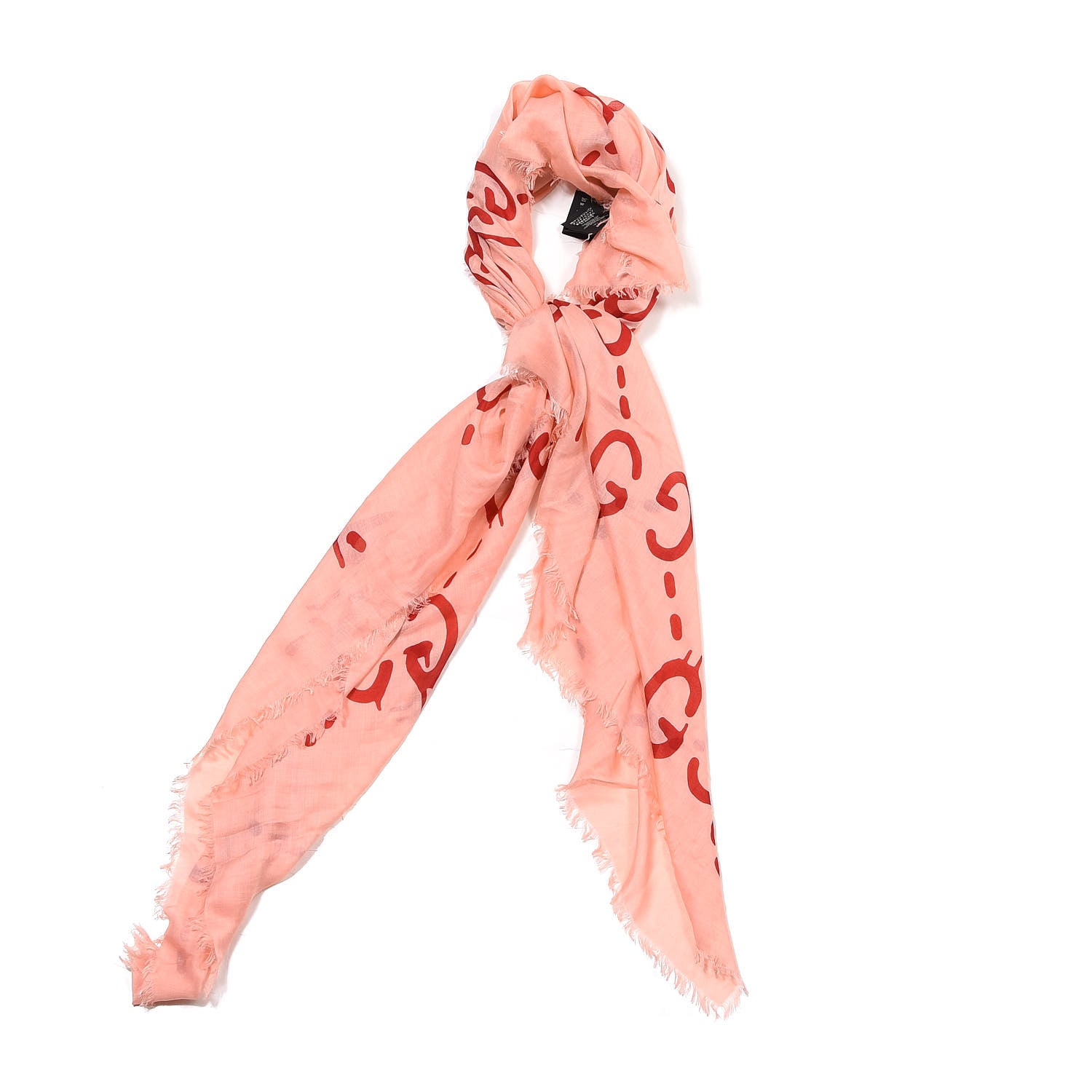 Gucci Modal Silk GG Writers Shawl Roseate Red 2 of 5