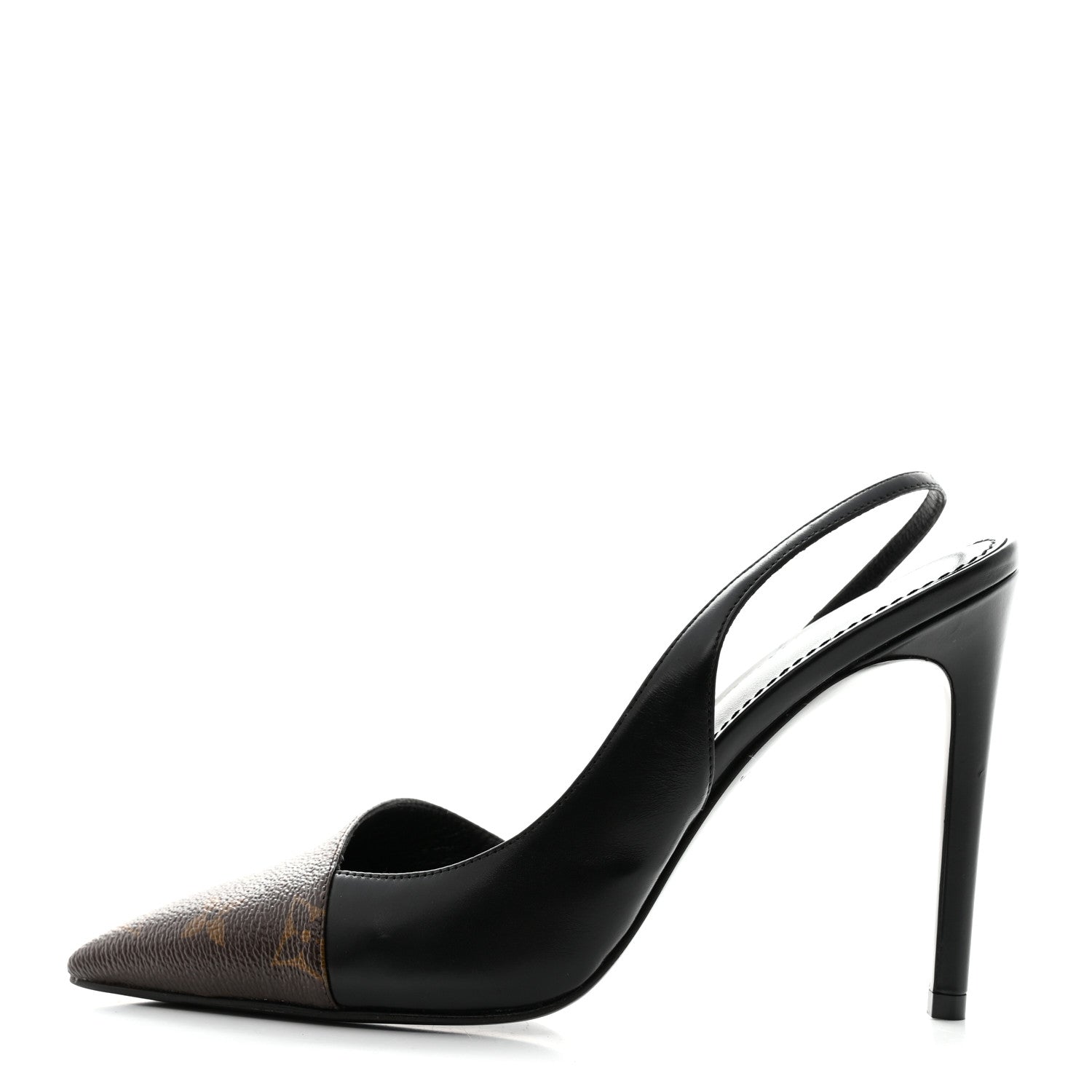 Louis Vuitton Monogram Cherie Slingback Pumps 37 Black 1 of 10