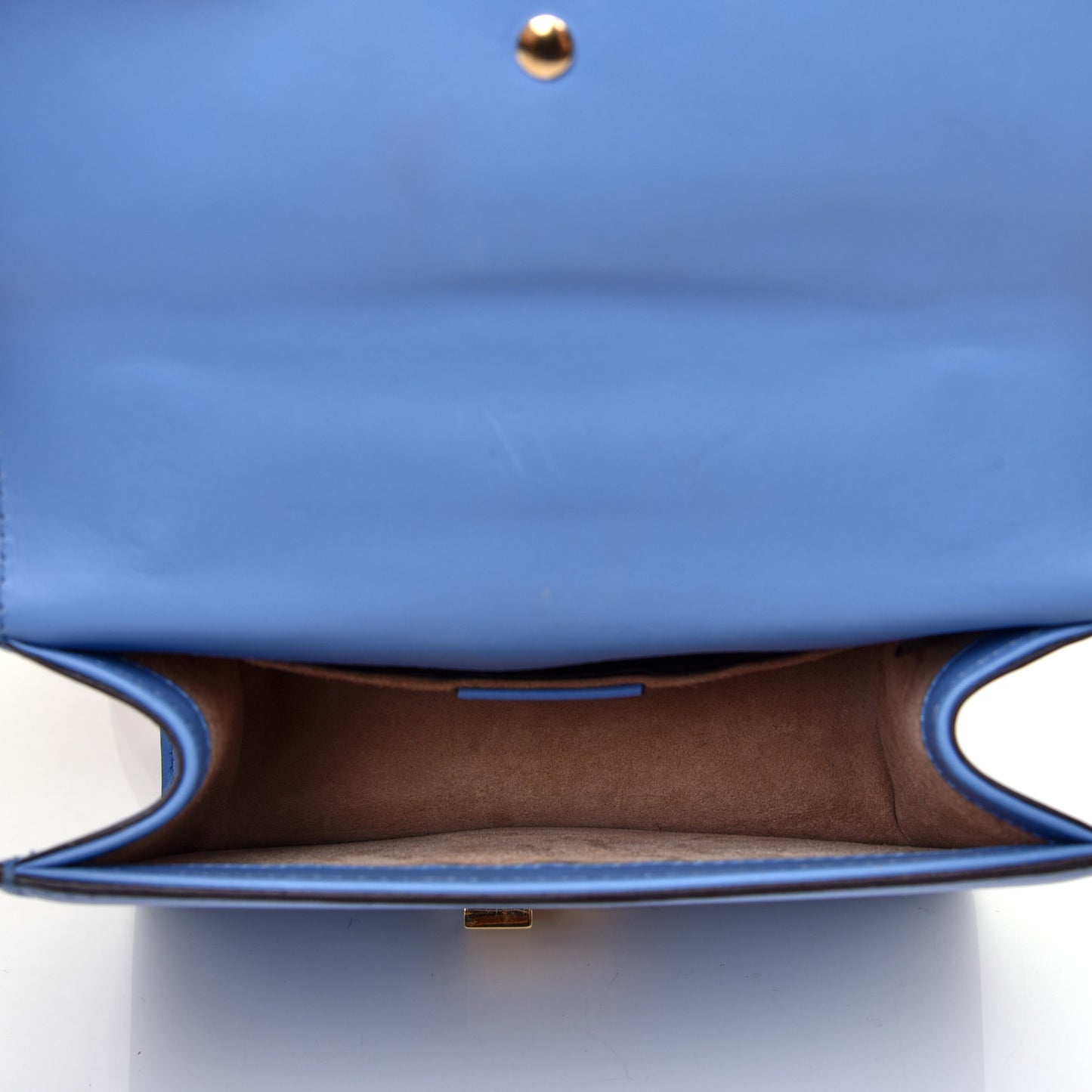 Calfskin Mini Sylvie Chain Shoulder Bag Clear Sky Blue
