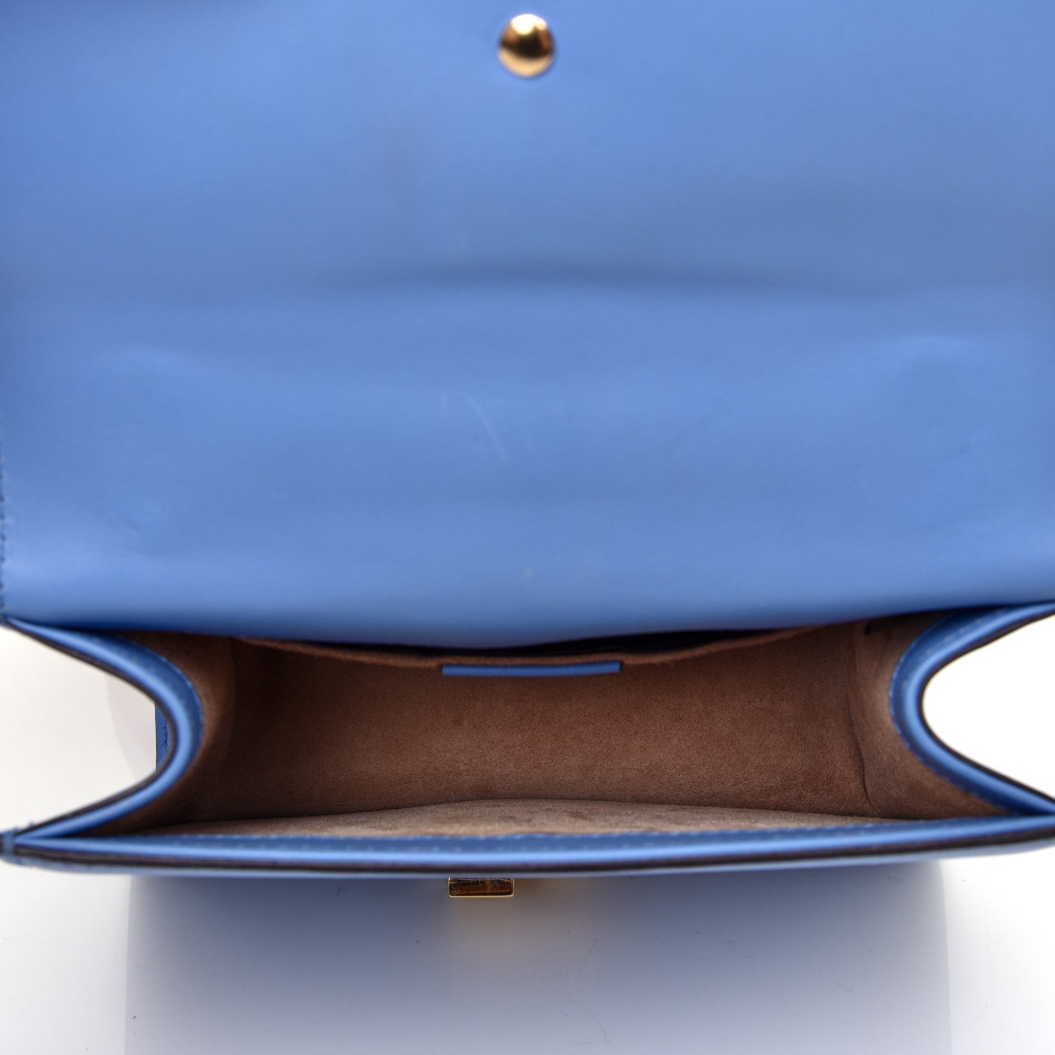 Gucci Calfskin Mini Sylvie Chain Shoulder Bag Clear Sky Blue 5 of 10