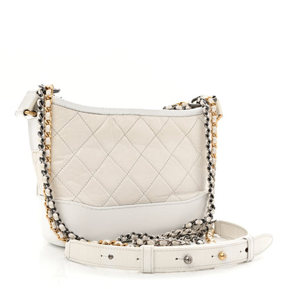 Chanel Aged Calfskin Quilted Small Gabrielle Hobo White 3 of 18