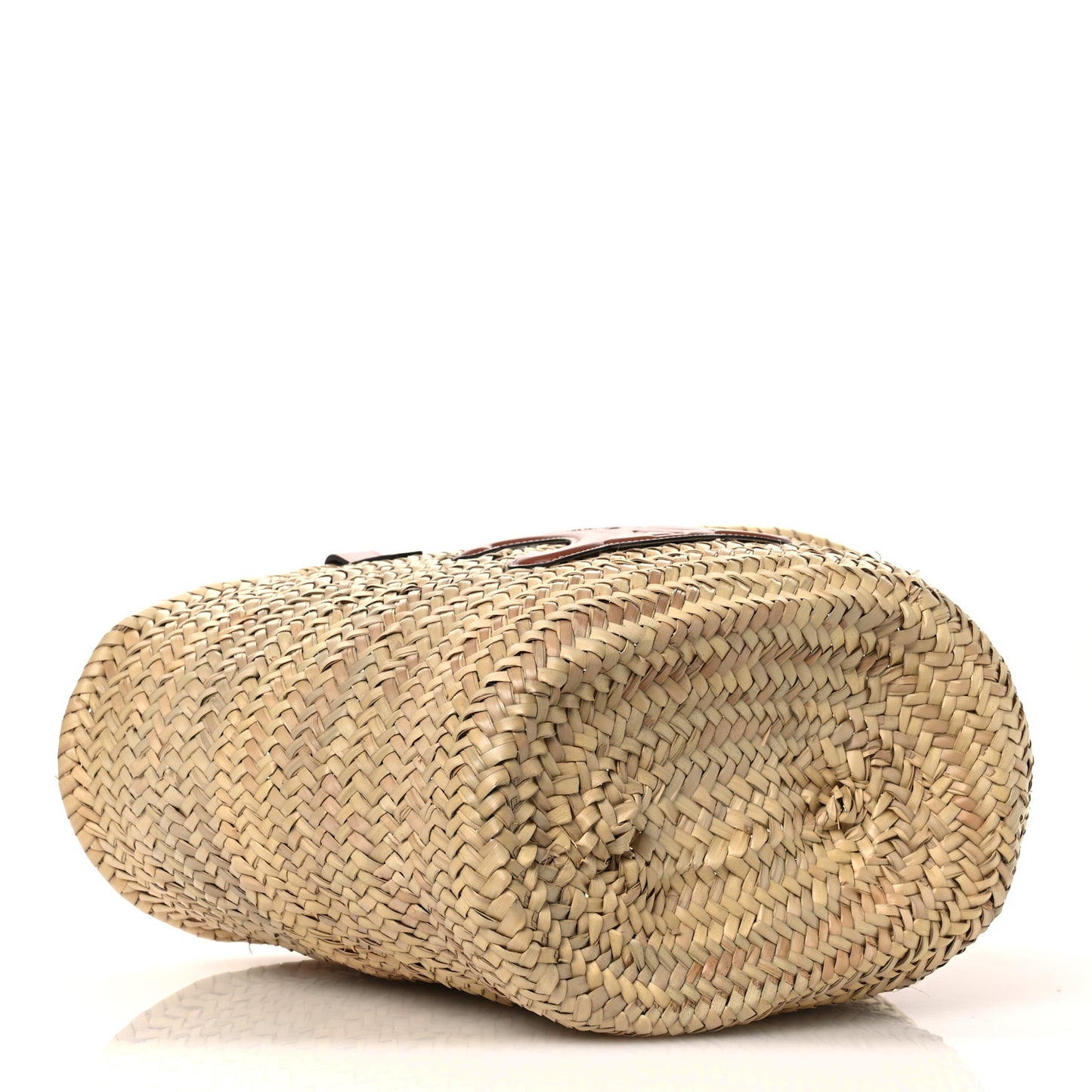 Raffia Calfskin Triomphe Medium Panier Tan Tan