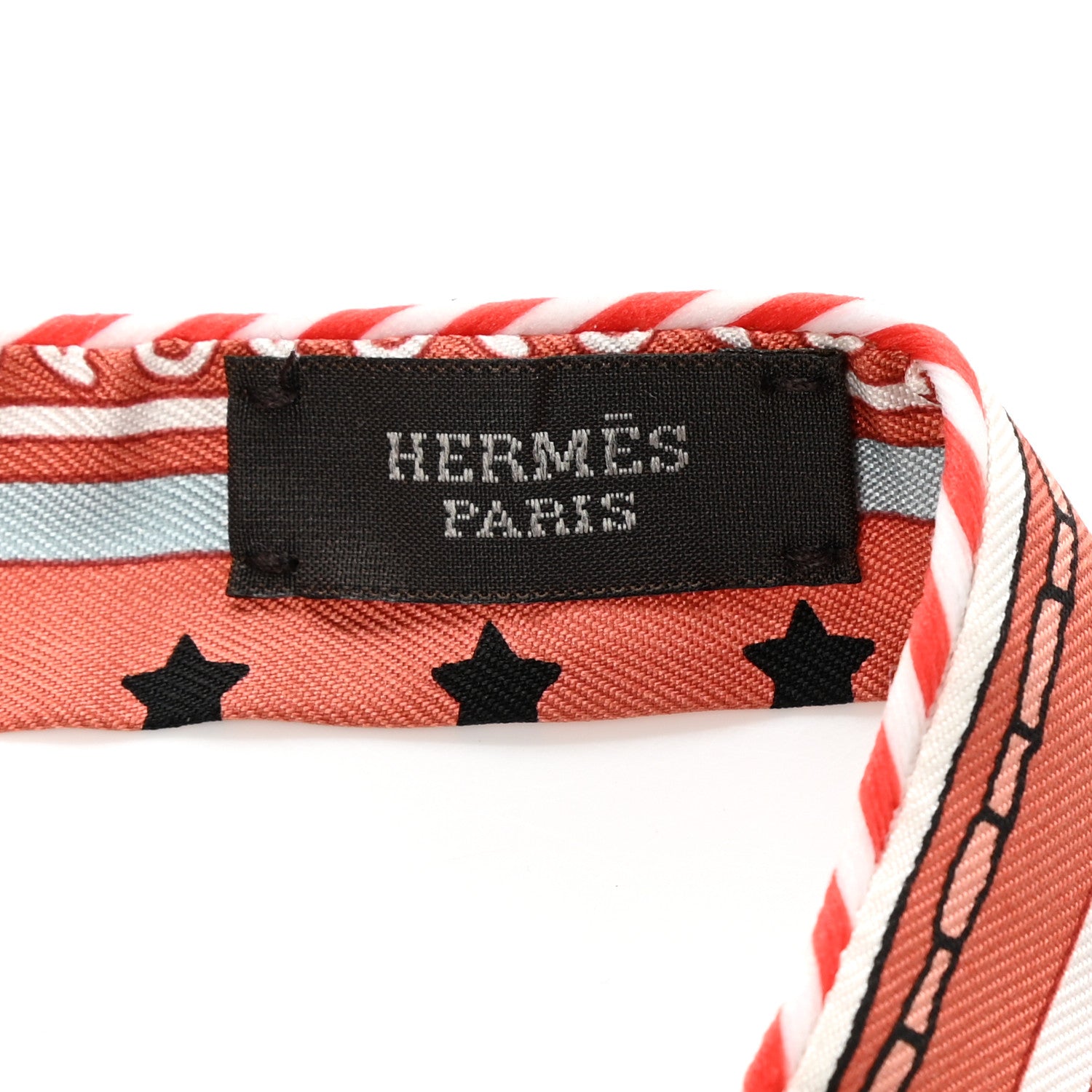 Hermes Silk Candy Doll Twilly Blush Bleu Gris Black 3 of 3