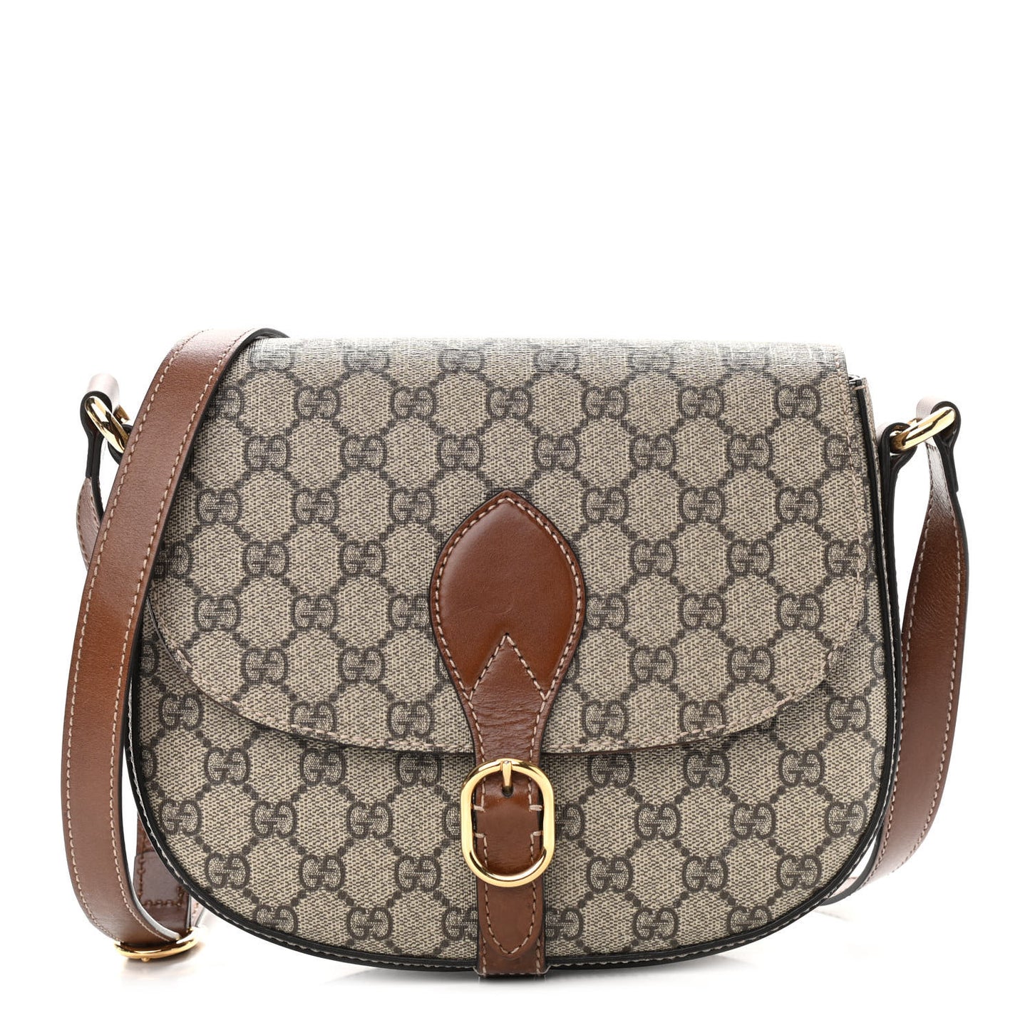 GG Supreme Monogram Small Messenger Shoulder Bag Beige Cuir