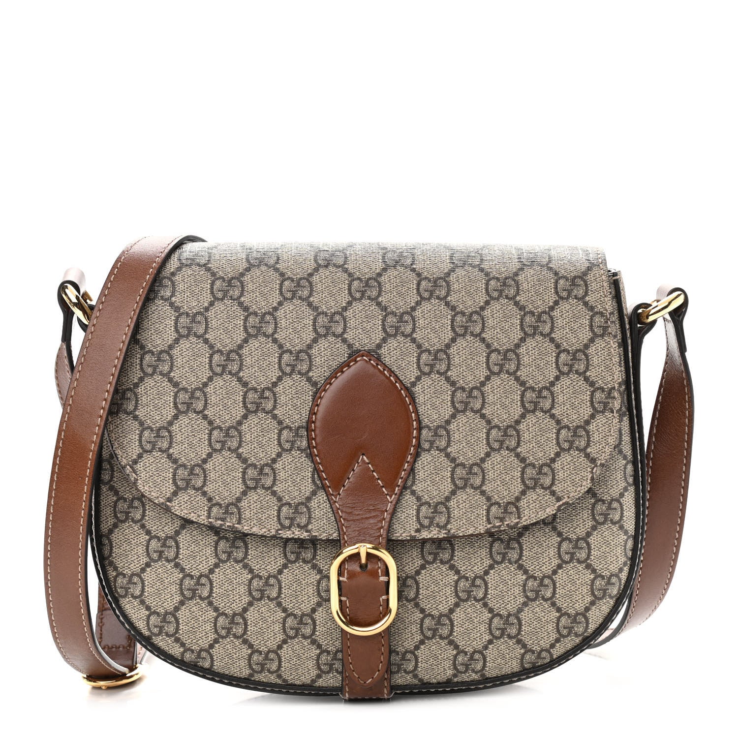 Gucci GG Supreme Monogram Small Messenger Shoulder Bag Beige Cuir 1 of 14