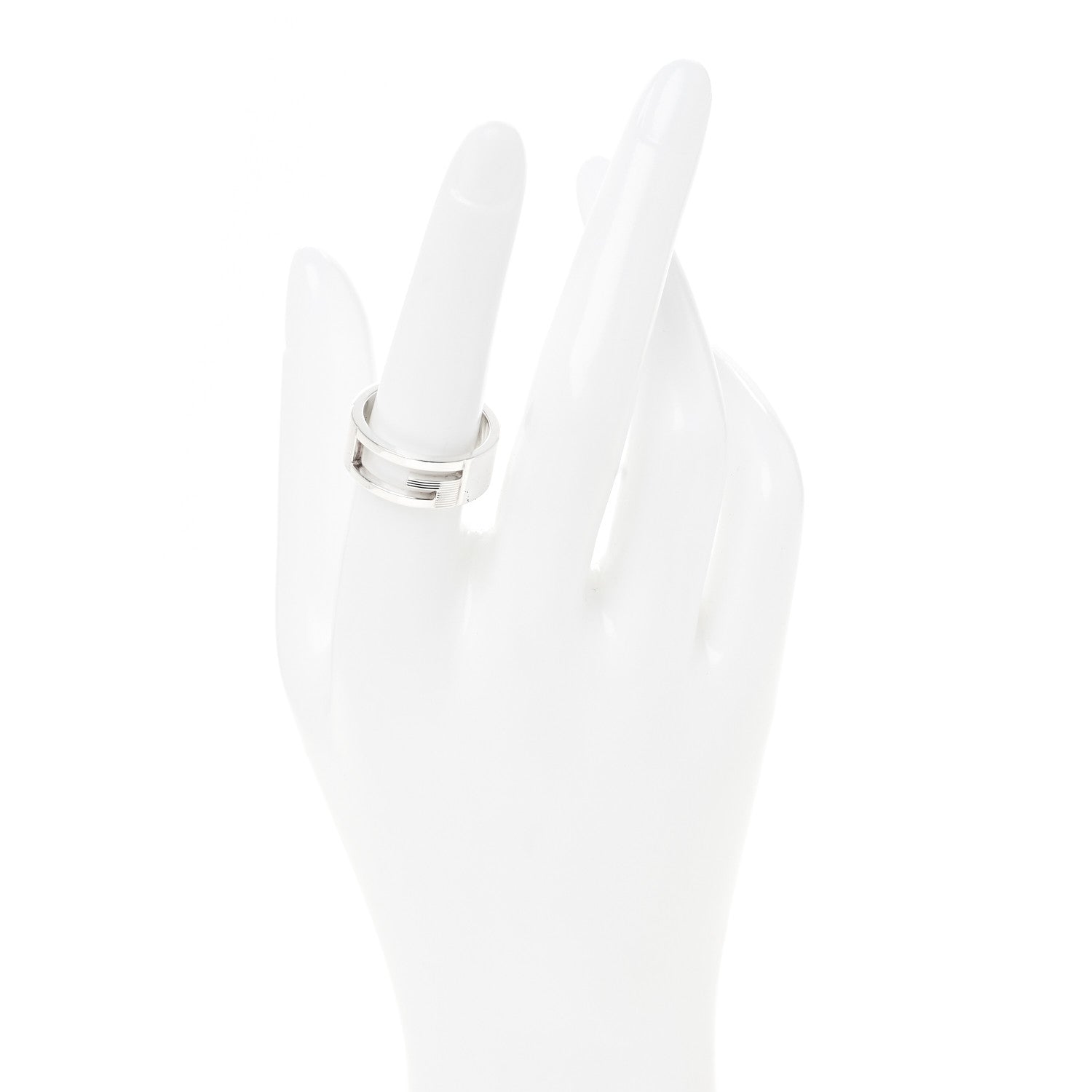 Gucci Sterling Silver G Cutout Ring 56 7.5 2 of 7