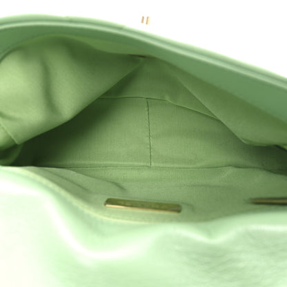 Chanel Goatskin Quilted Medium Chanel 19 Flap Light Green 5 of 10