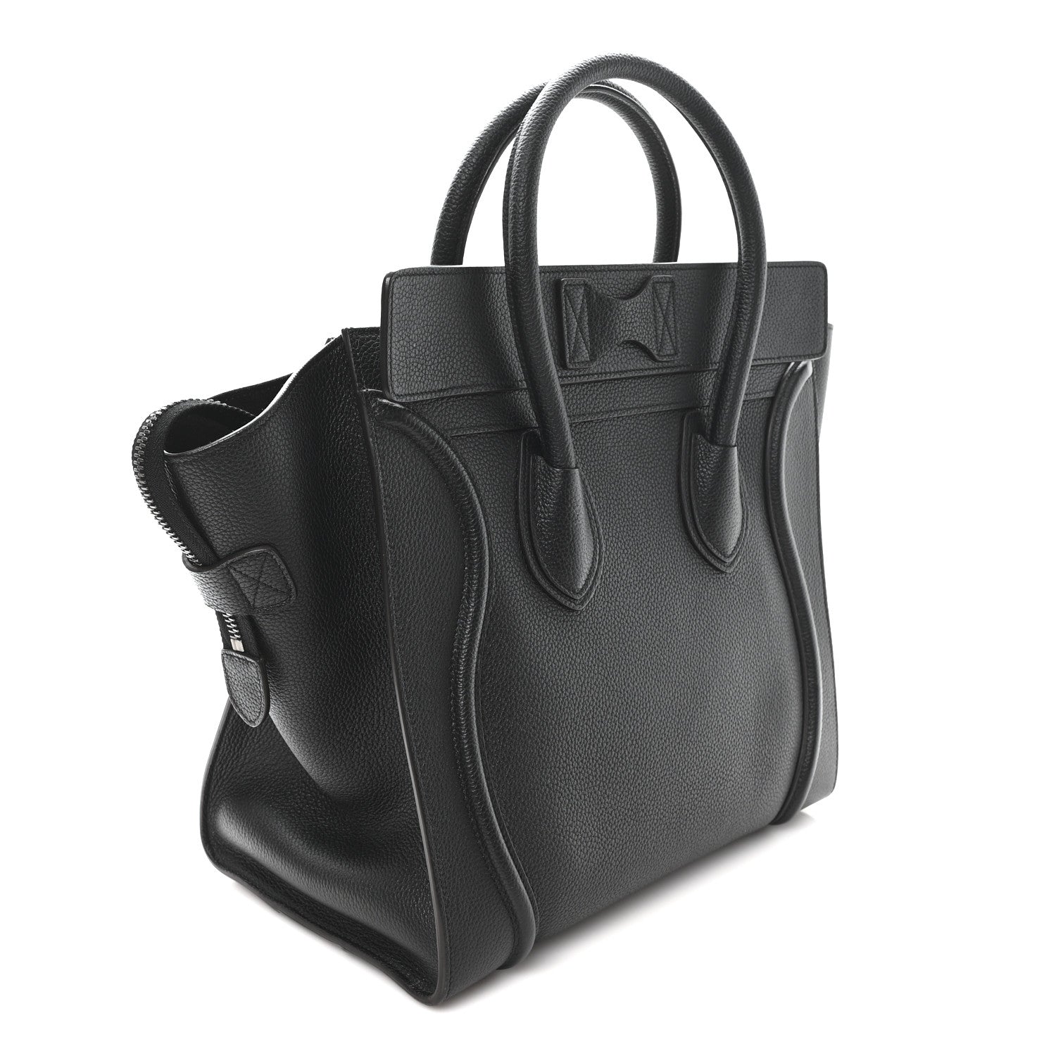 Celine Drummed Calfskin Mini Luggage Black 3 of 9