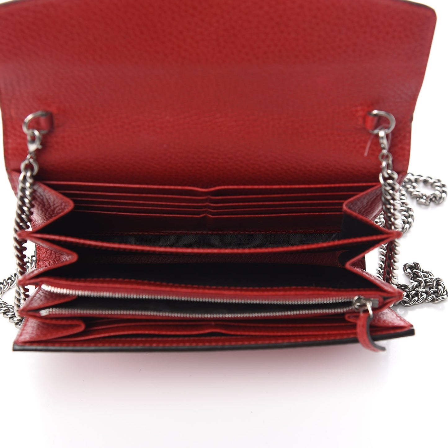 Calfskin Mini Dionysus Chain Wallet Hibiscus Red