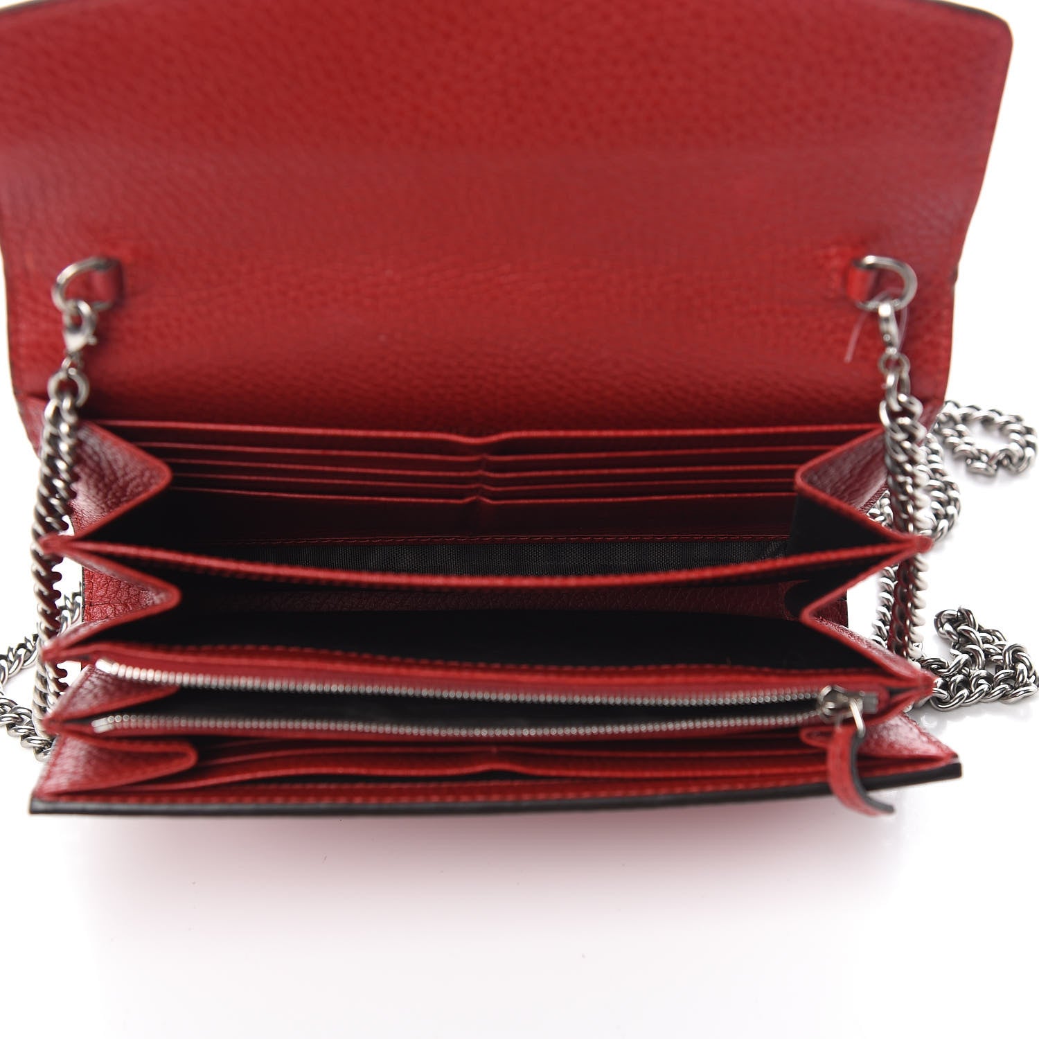 Gucci Calfskin Mini Dionysus Chain Wallet Hibiscus Red 5 of 9
