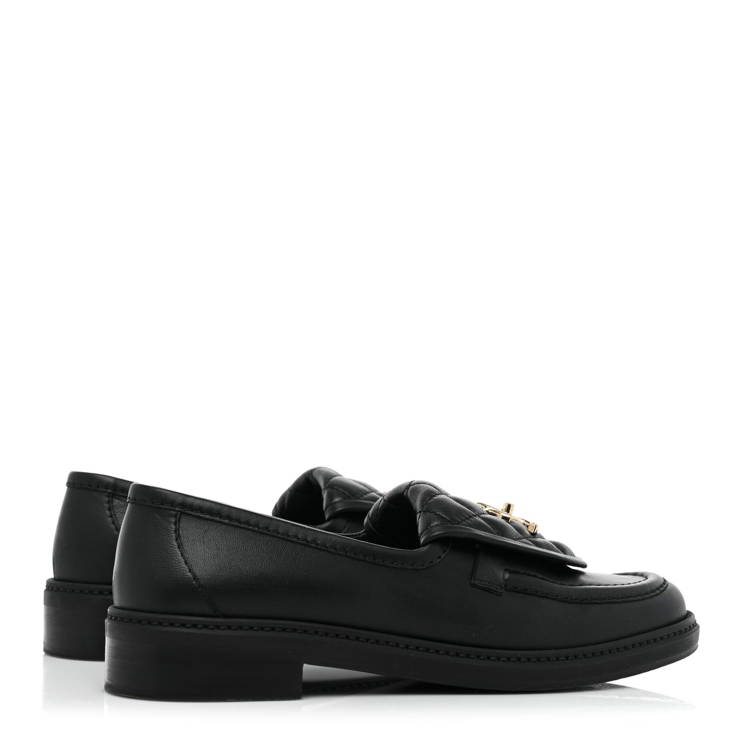 Lambskin Quilted CC Turnlock Loafers 38.5 Black