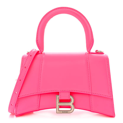 Balenciaga Shiny Box Calfskin Hourglass Top Handle Bag XS Hot Pink 1 of 13
