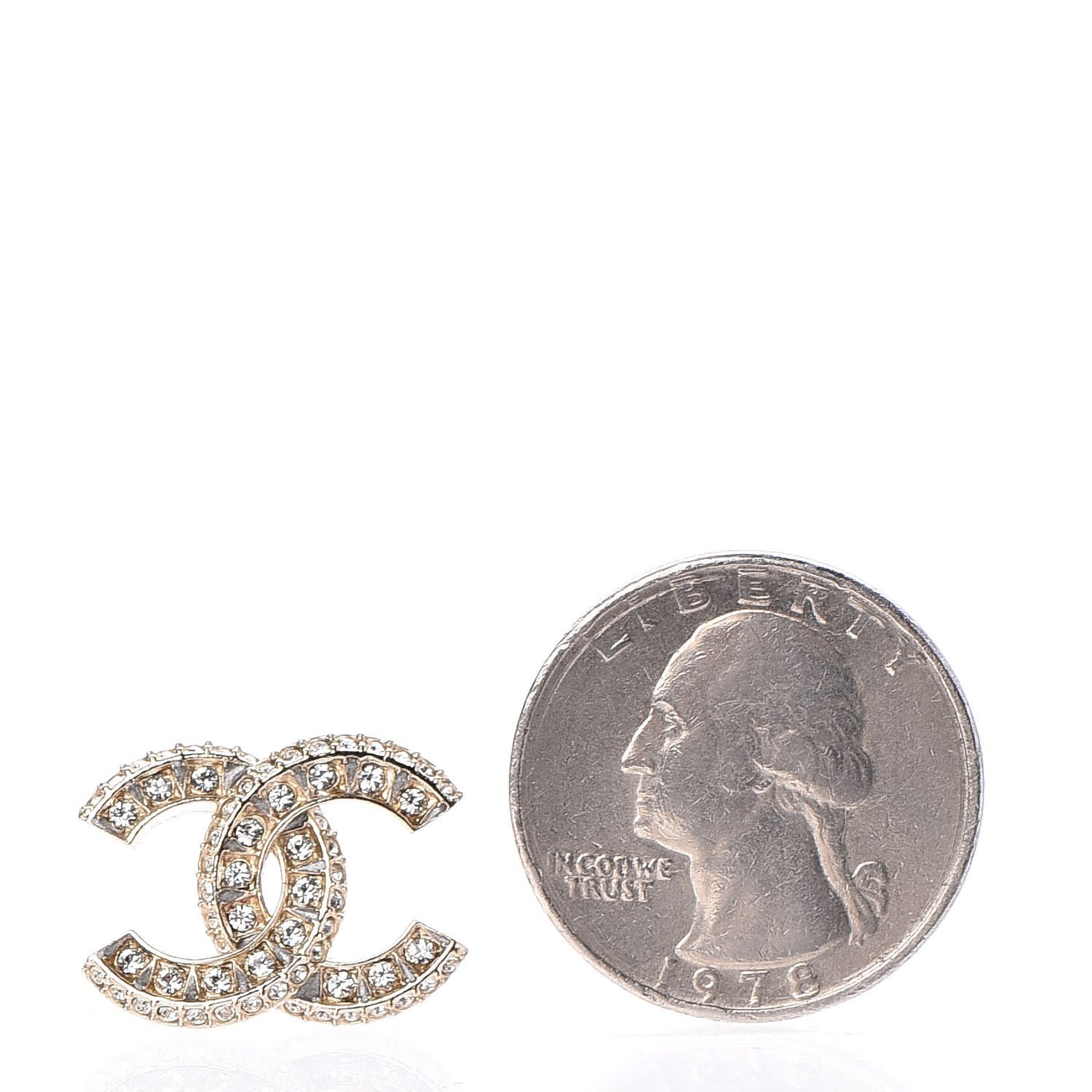 Crystal CC Earrings Gold