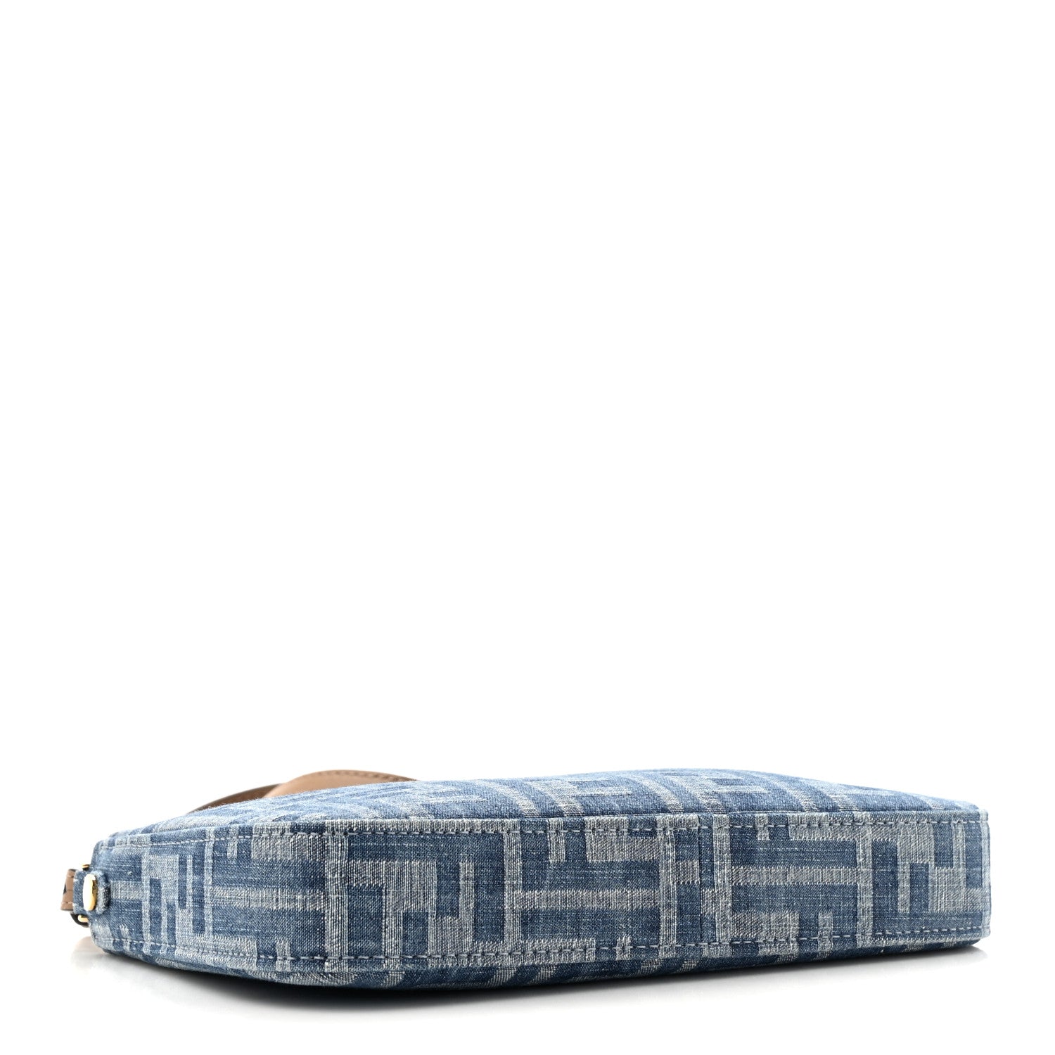 Fendi Denim Vitello King F is Fendi FF Embroidered Baguette Pouch Denim Sand 4 of 11