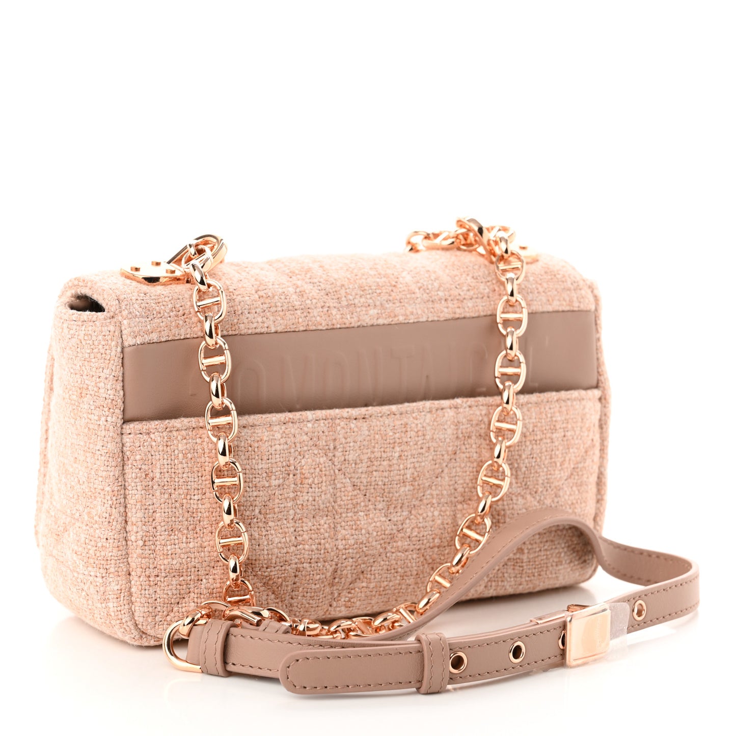 Linen Macrocannage Small Caro Bag Rose