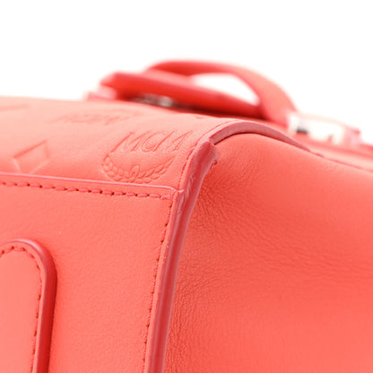 MCM Calfskin Ottomar Monogram Essential Small Backpack Hot Coral 14 of 19