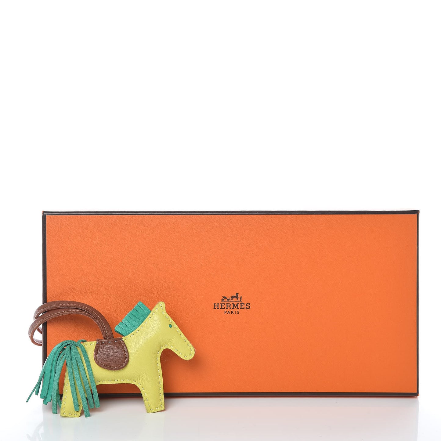 Milo Lambskin Grigri Rodeo Horse Bag Charm PM Lime Menthe Fauve