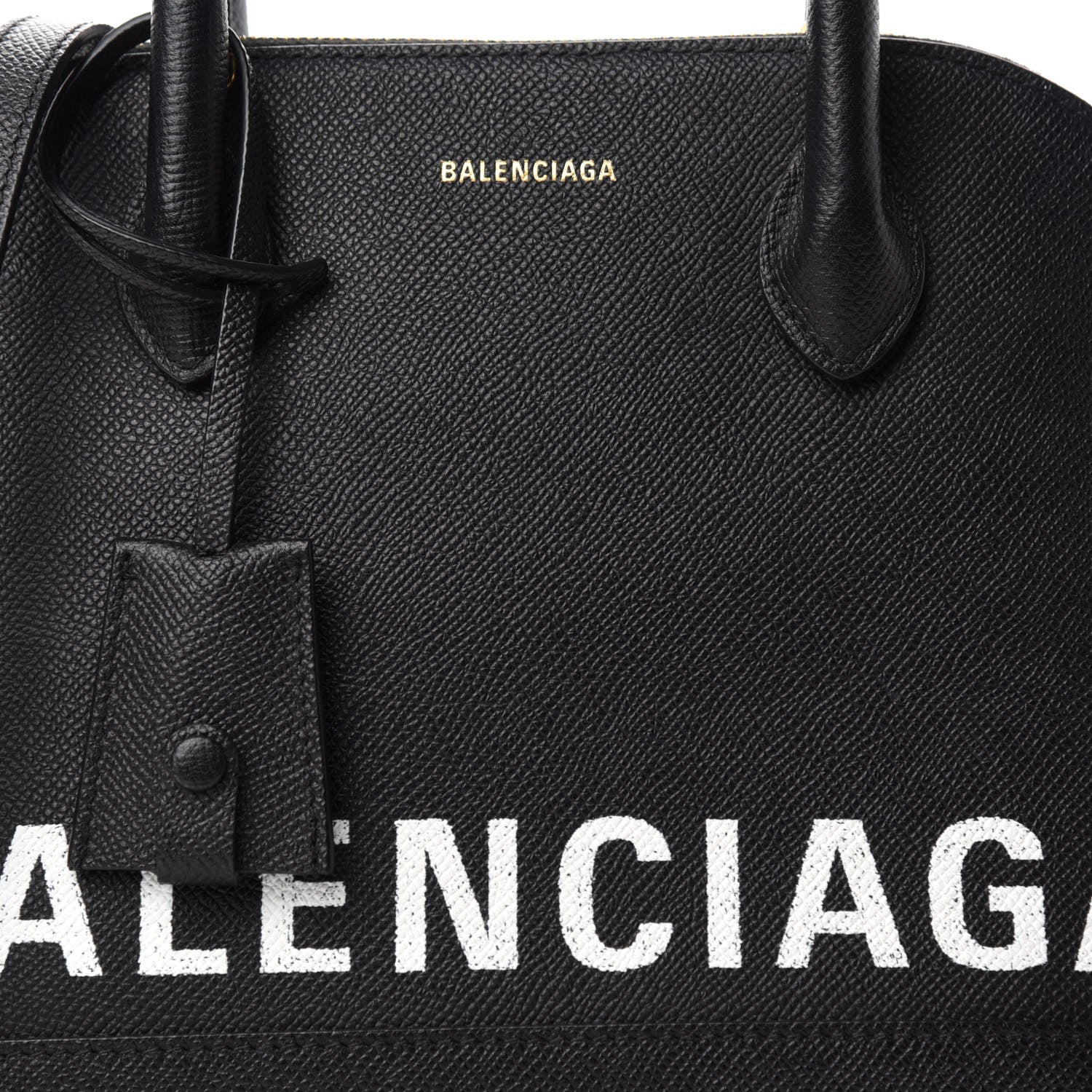 Balenciaga Signature Grained Calfskin Logo S Ville Top Handle Bag Black 10 of 10
