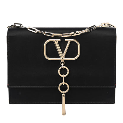 Valentino Garavani Silk Satin VCase Shoulder Bag Black 1 of 10