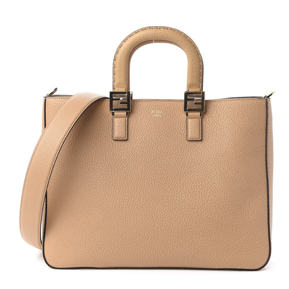 Fendi Cuoio Romano Selleria Medium FF Tote Miele Scuro 1 of 9