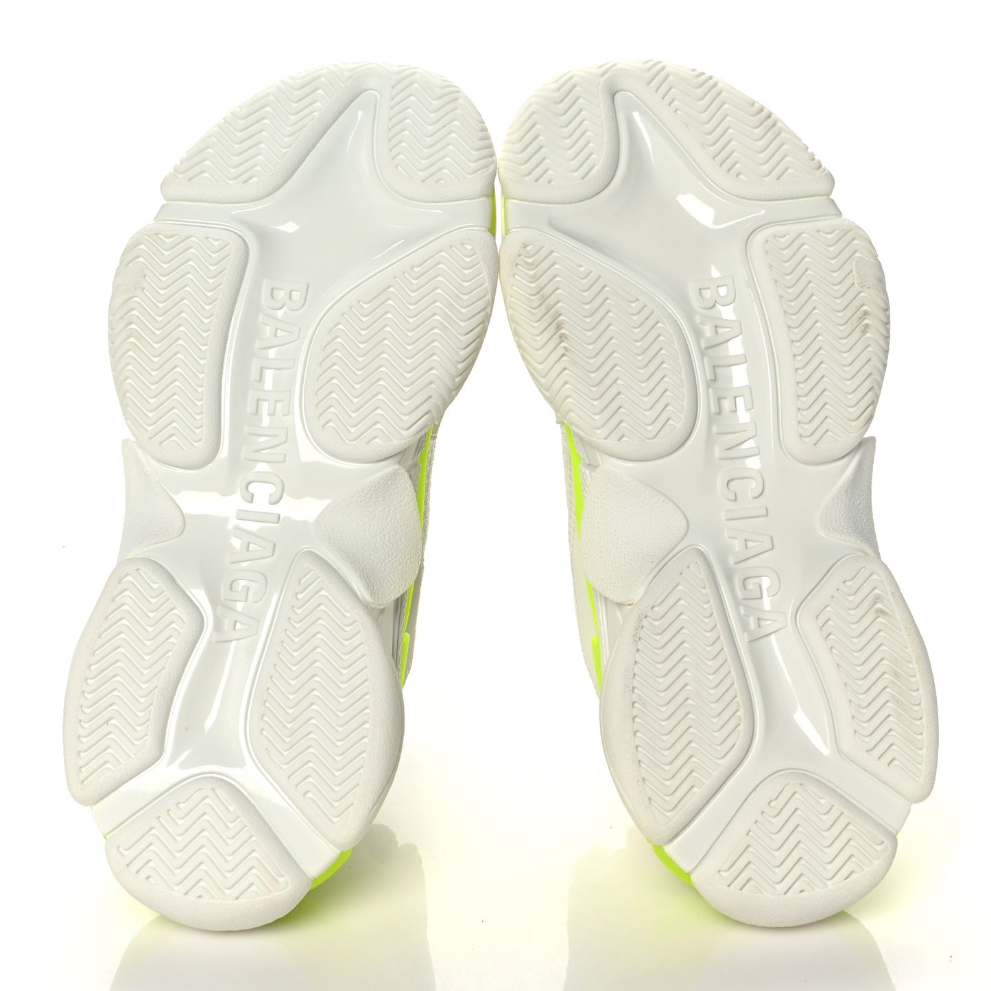 Fabric Mesh Womens Triple S Sneakers 37 Fluo Yellow White Grey