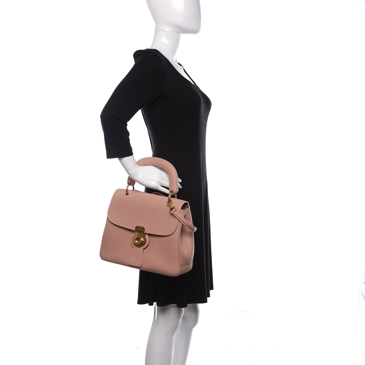 Trench Calfskin Medium DK88 Top Handle Bag Ash Rose
