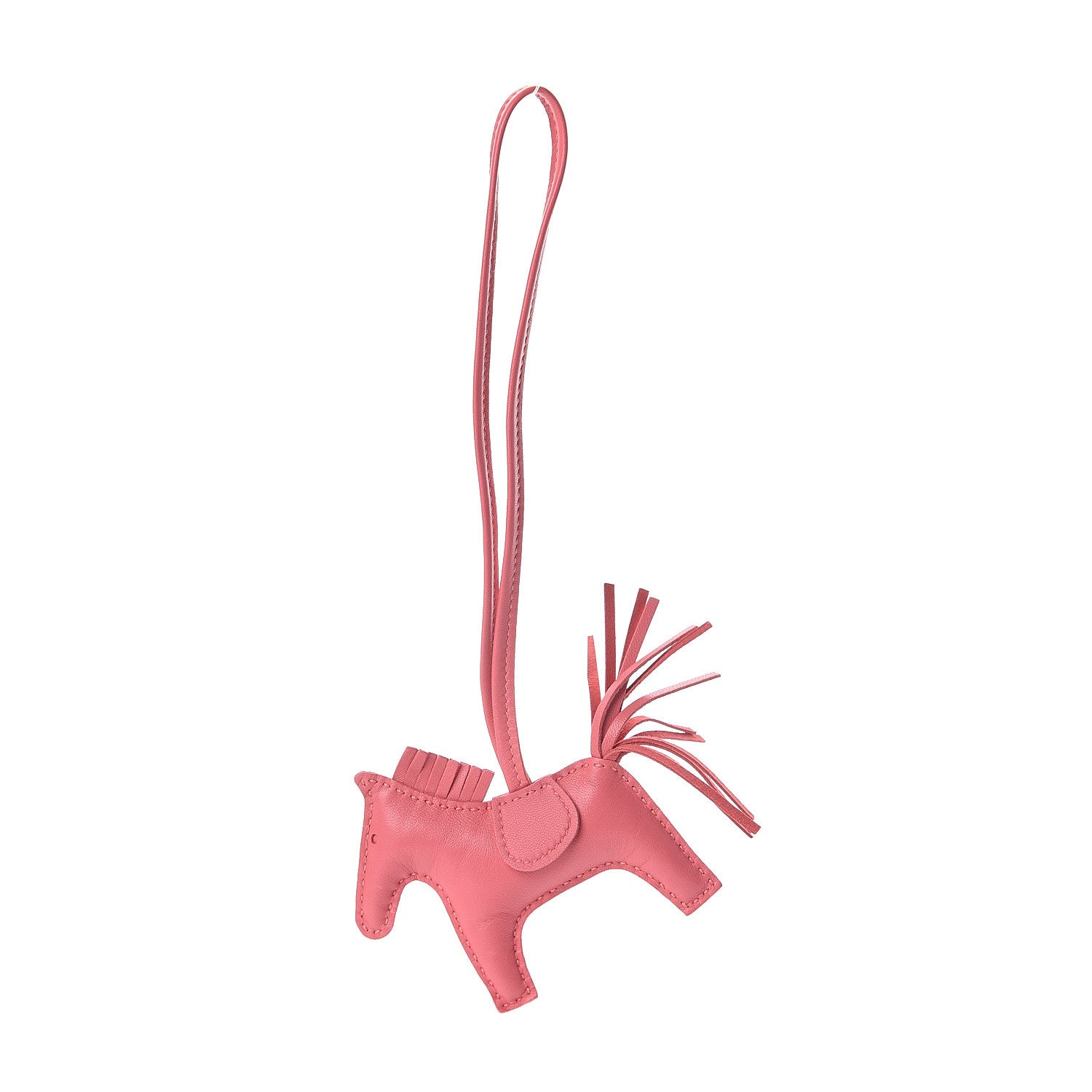 Hermes Milo Lambskin Grigri Rodeo Horse Bag Charm PM Rose Azalee 1 of 3