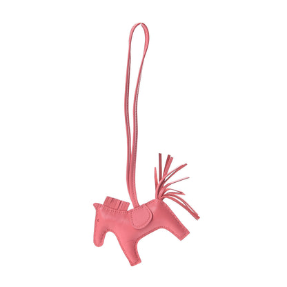 Hermes Milo Lambskin Grigri Rodeo Horse Bag Charm PM Rose Azalee 1 of 3