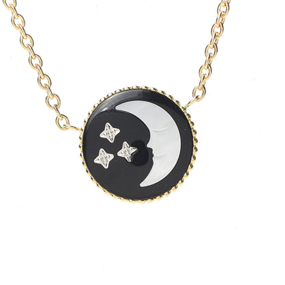 Christian Dior 18K Yellow White Gold Diamond Black Onyx Mother of Pearl Rose Celeste Pendant Necklace 4 of 8