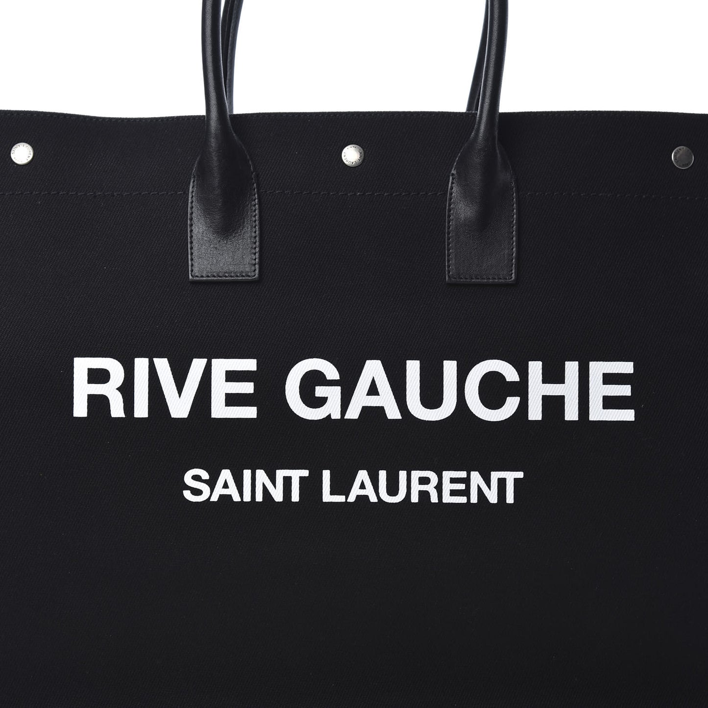 Linen Calfskin Rive Gauche Tote Black