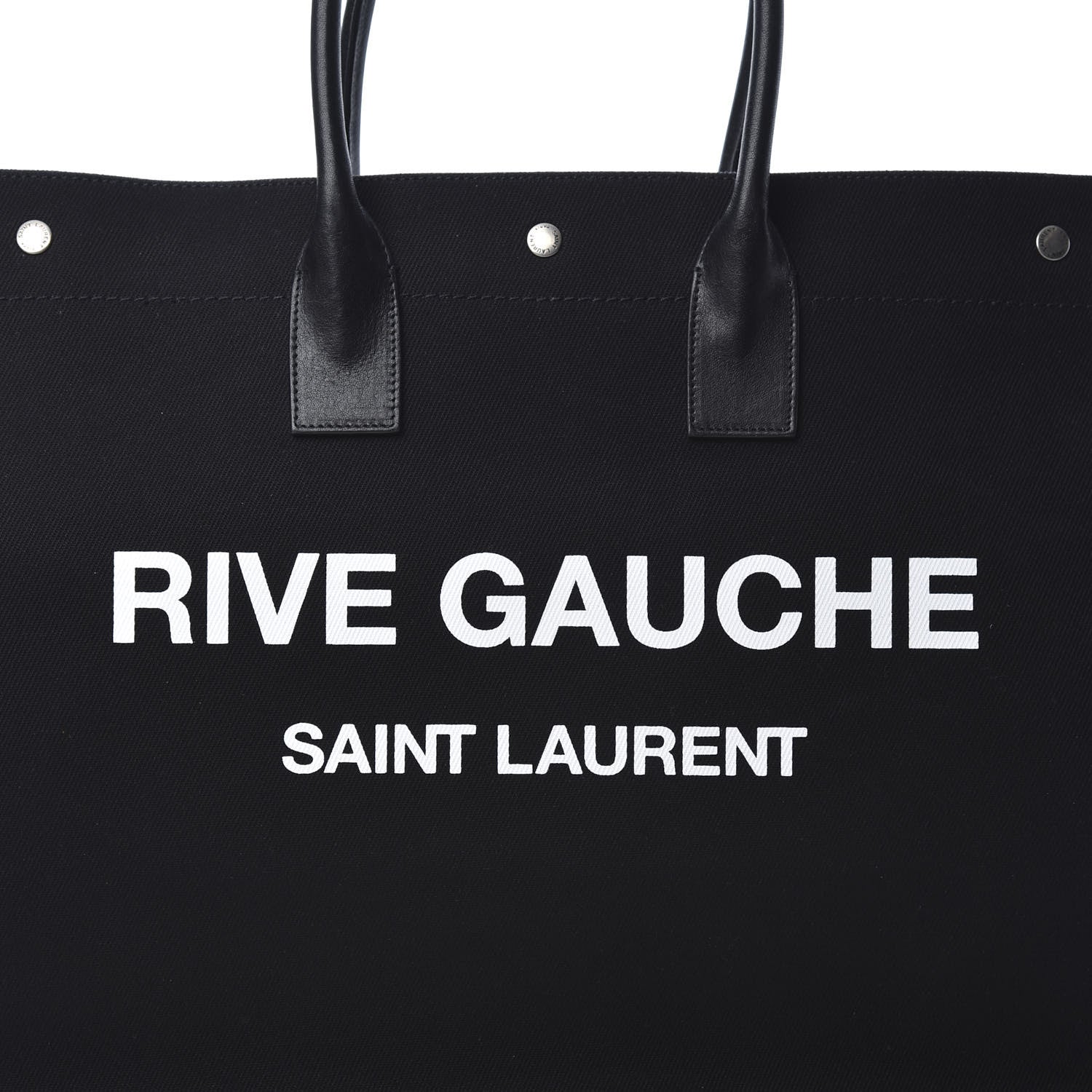 Saint Laurent Linen Calfskin Rive Gauche Tote Black 8 of 10