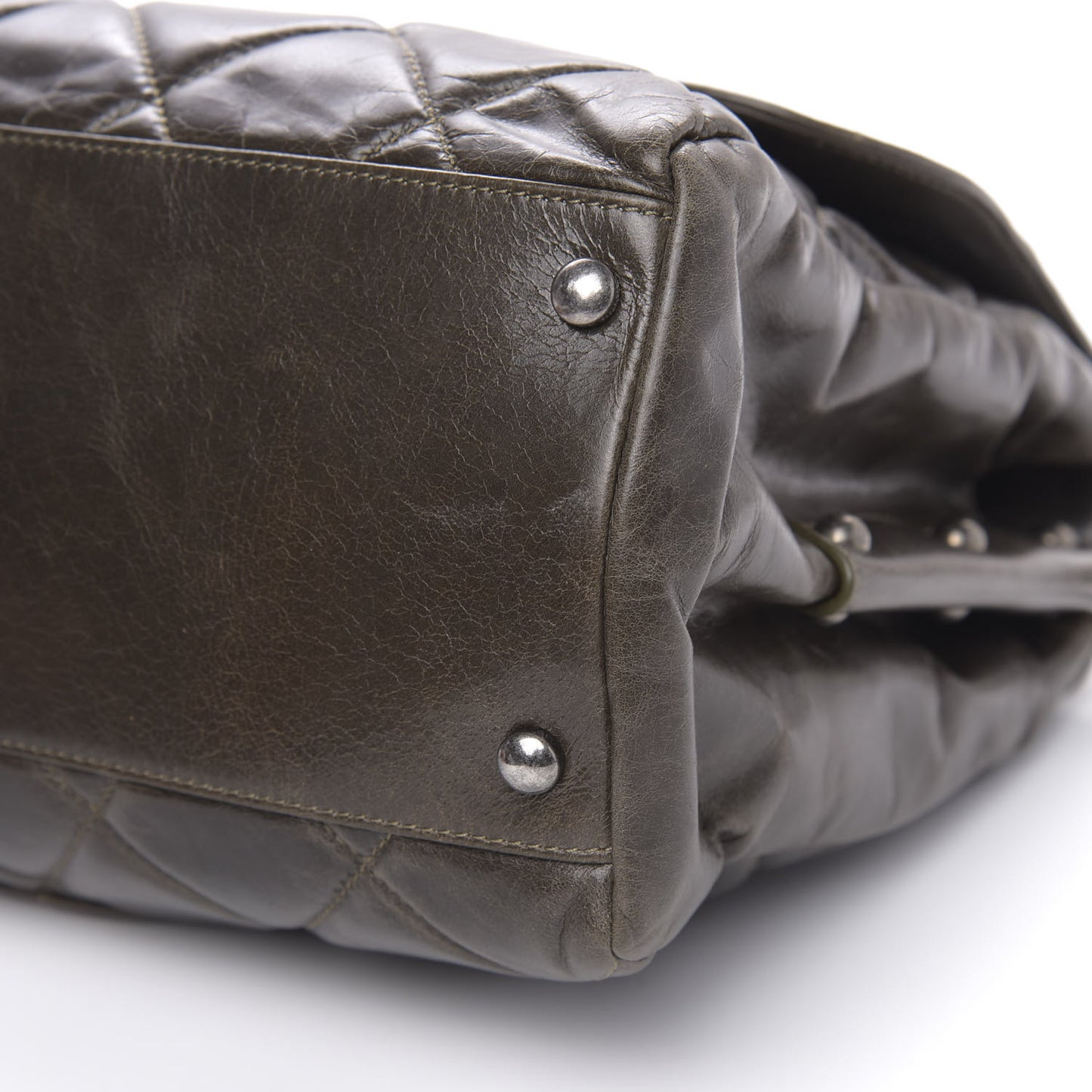 Glazed Calfskin Boy Satchel Flap Dark Grey