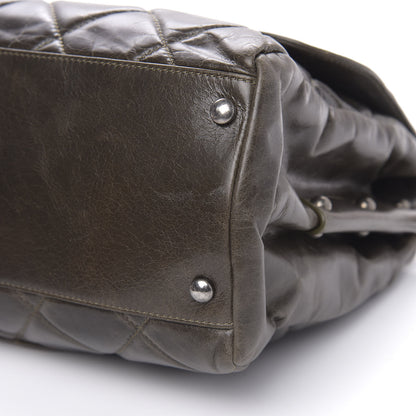 Chanel Glazed Calfskin Boy Satchel Flap Dark Grey 11 of 16