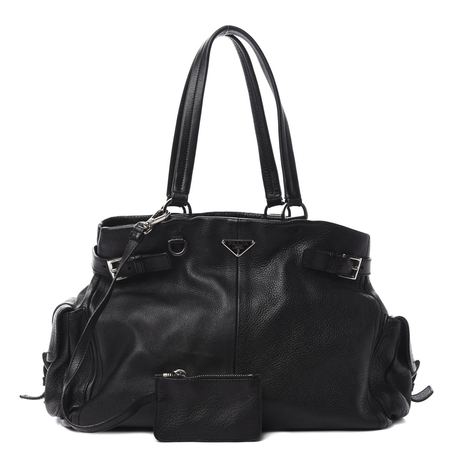 Prada Vitello Daino Shopping Tote Black 1 of 12
