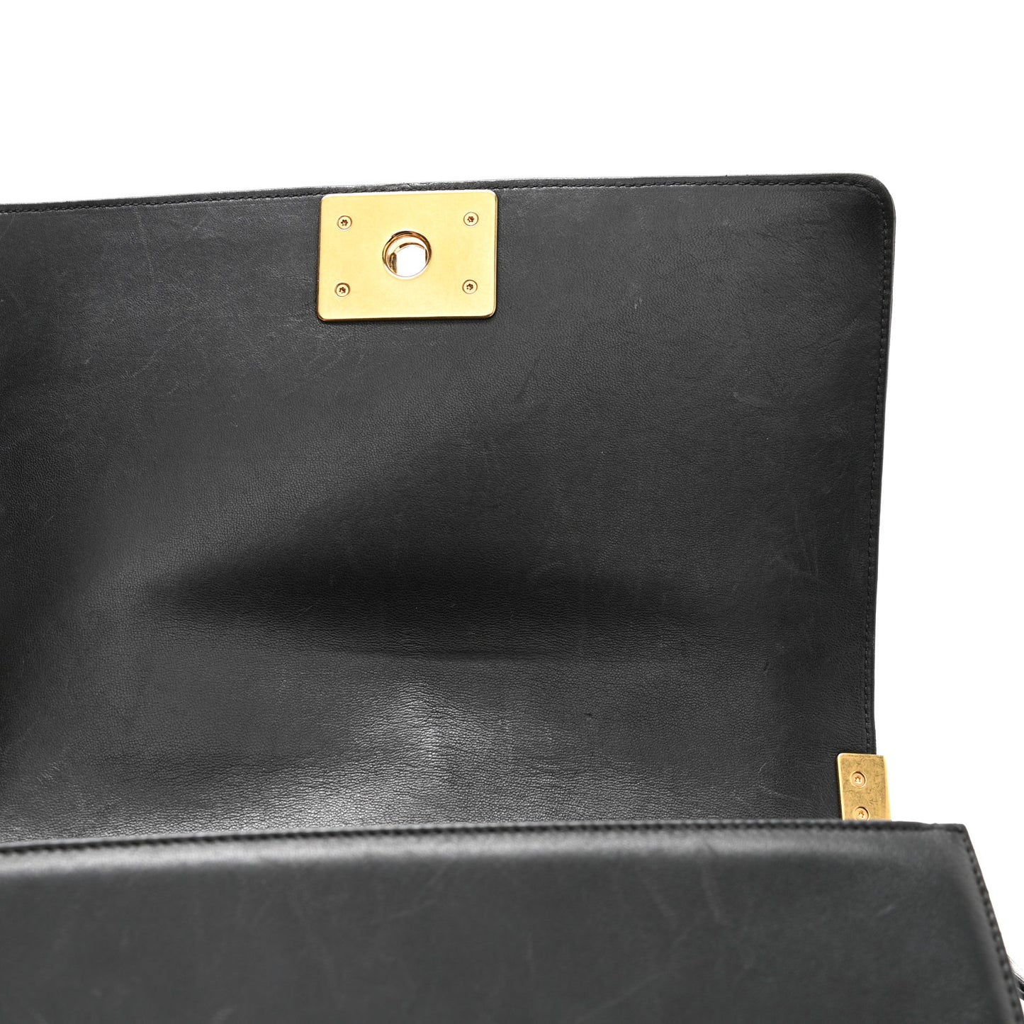 Lambskin Quilted Medium Boy Flap Black