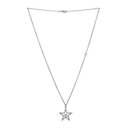 Chanel Ruthenium Crystal Star CC Necklace Iridescent Pink 3 of 6