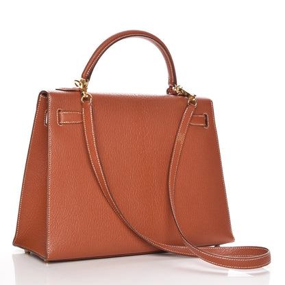 Hermes Chevre De Coromandel Kelly Sellier 32 Brique 5 of 31