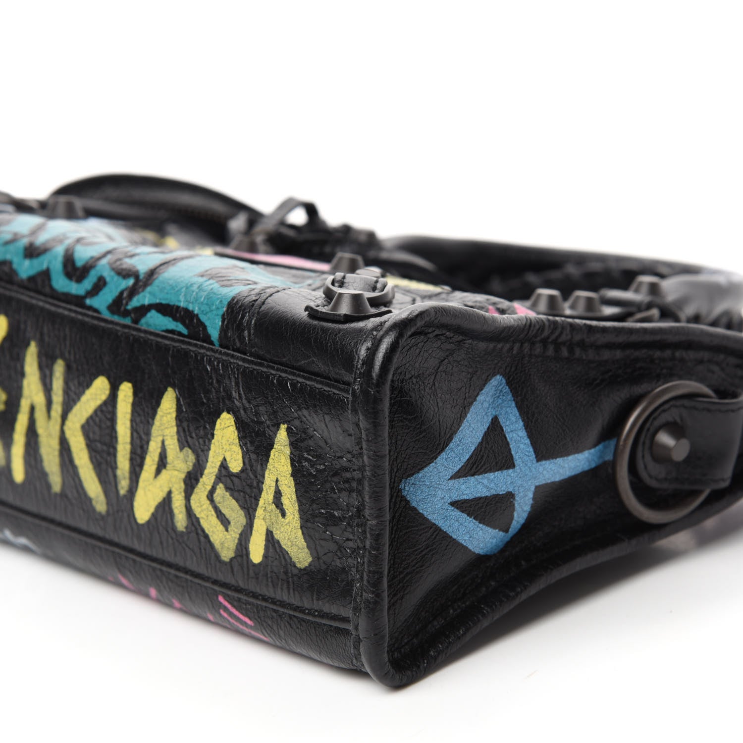 Balenciaga Agneau Arena Graffiti All Over Classic Hardware Mini City Black Multicolor 7 of 10