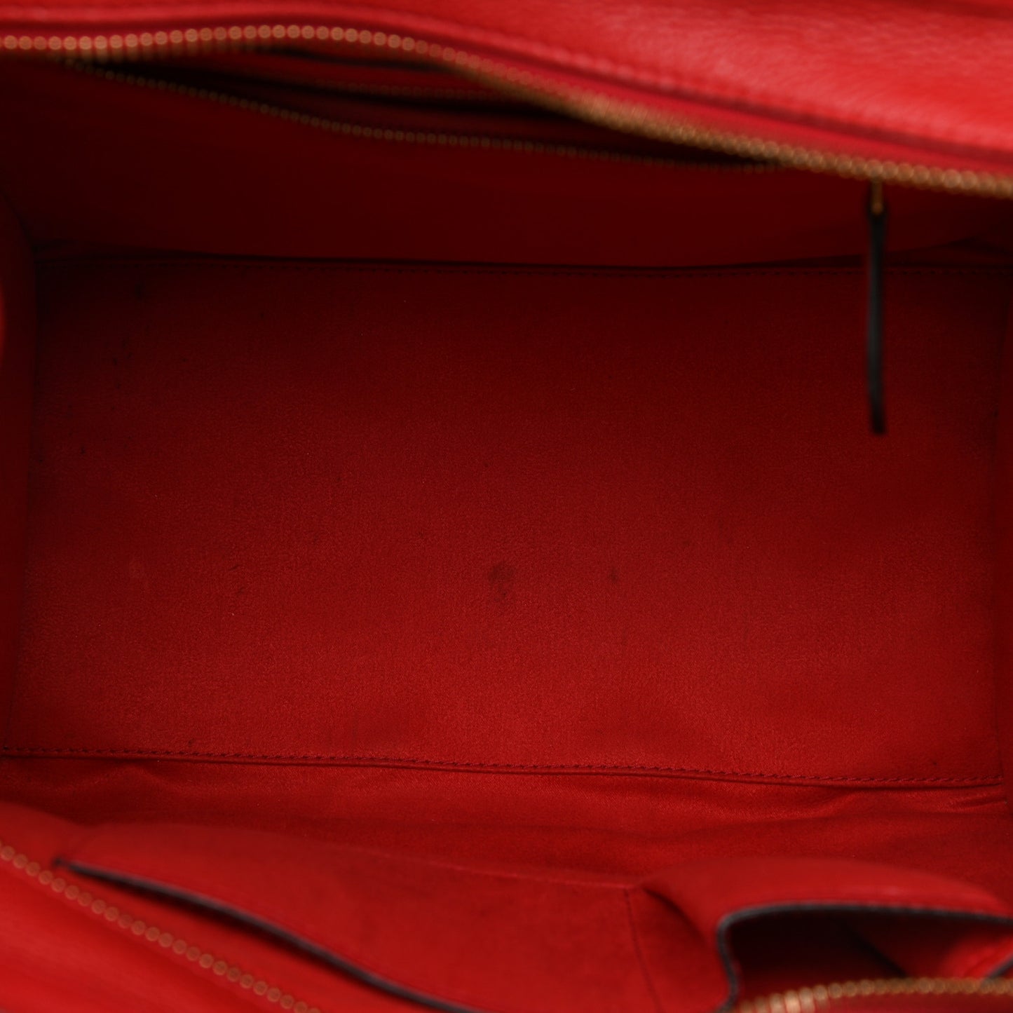 Drummed Calfskin Mini Luggage Coquelicot