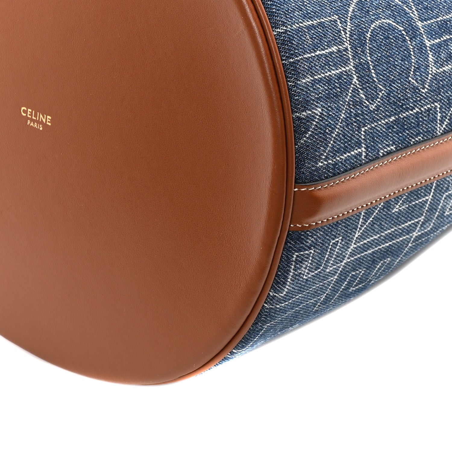 Celine Denim Calfskin Logo Bucket 16 Bag Blue 11 of 11