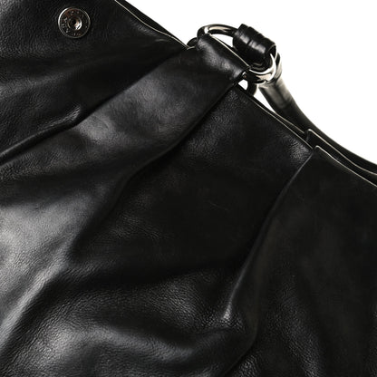 Prada Soft Calf Pleated Shoulder Bag Black 16 of 16
