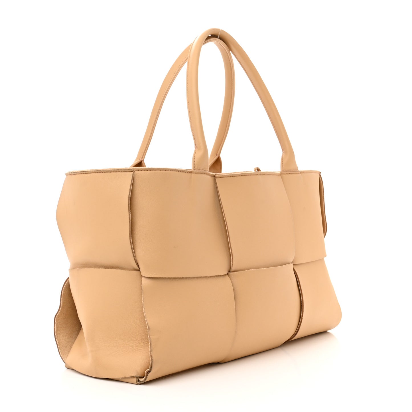Nappa Maxi Intrecciato Medium Arco Tote Almond