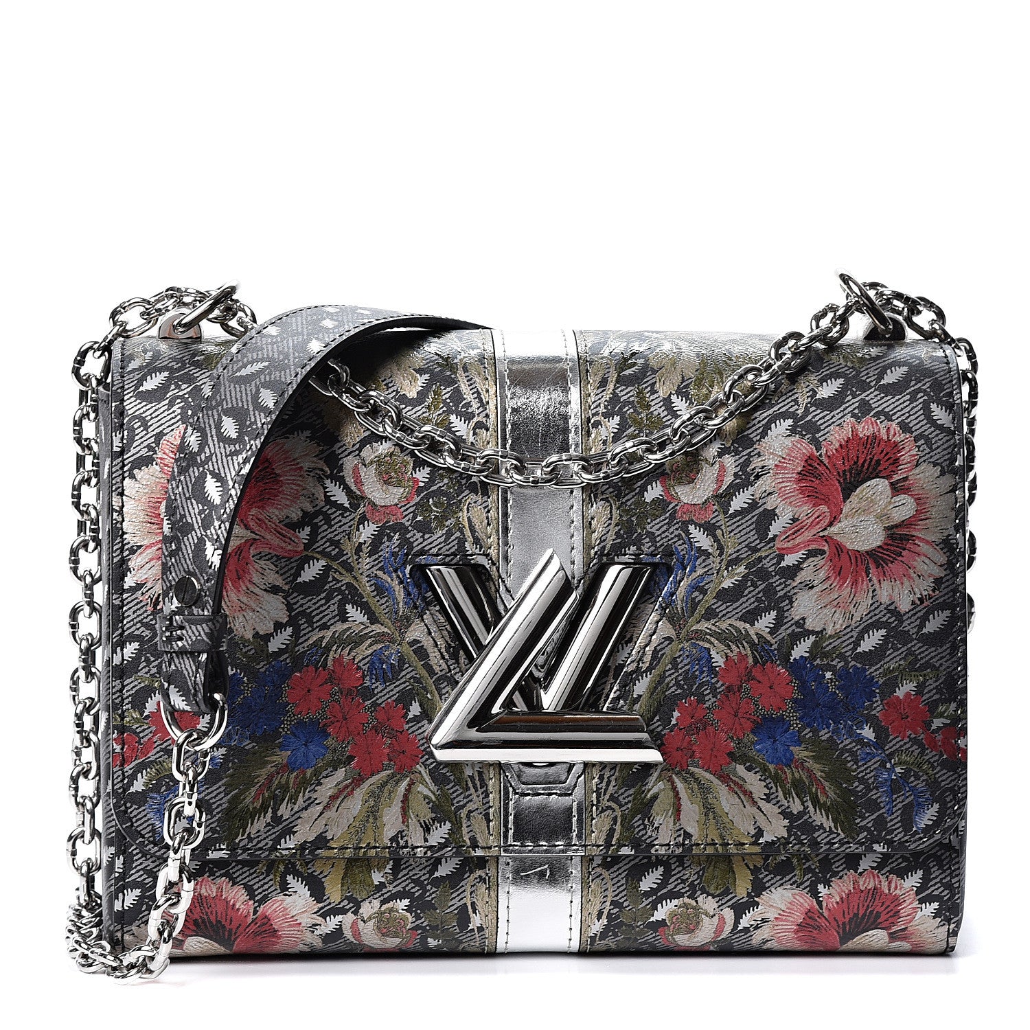 Louis Vuitton Calfskin Printed Twist Shoulder Bag MM Multicolor 1 of 9