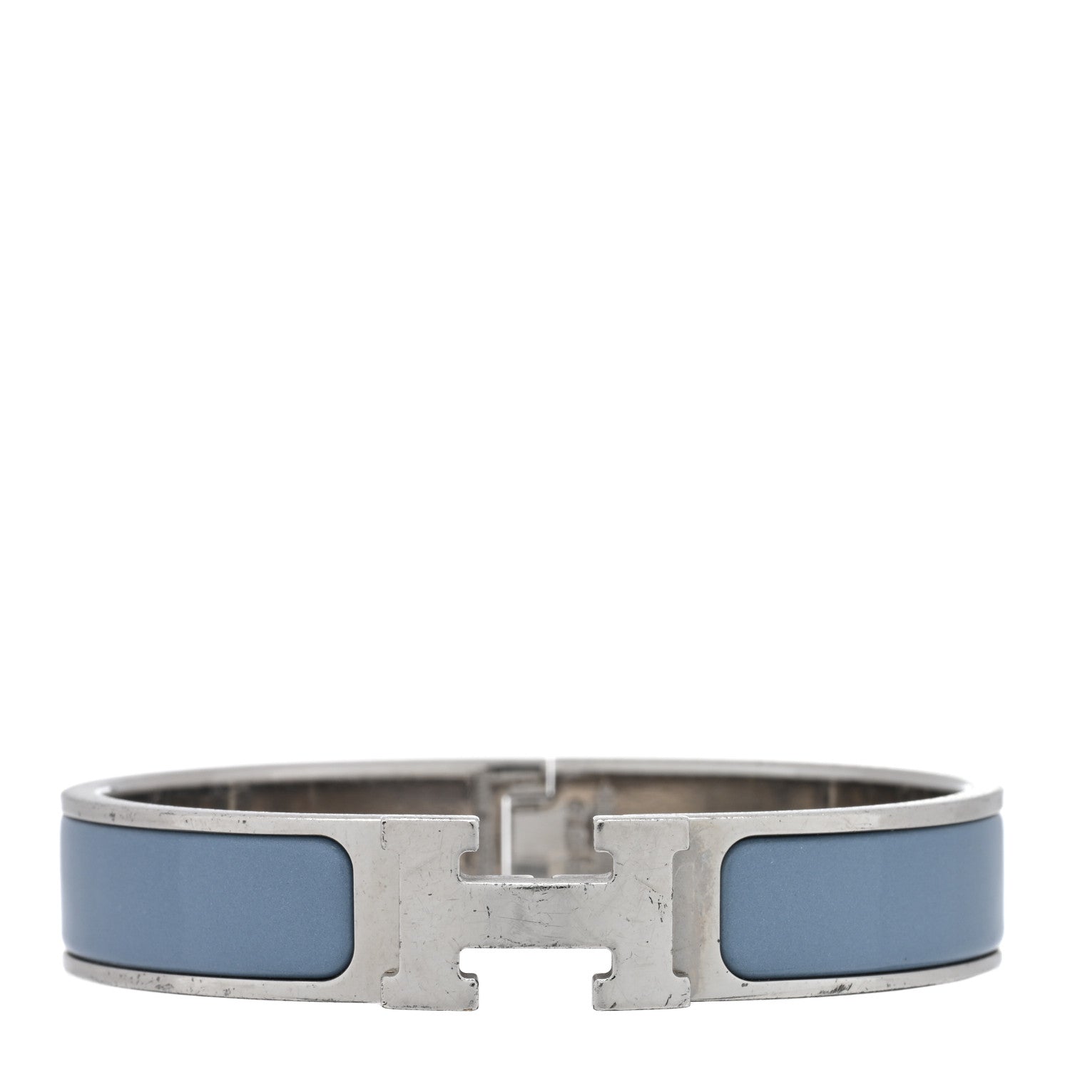 Hermes Enamel Narrow Clic Clac H Bracelet PM Bleu Lin 1 of 3