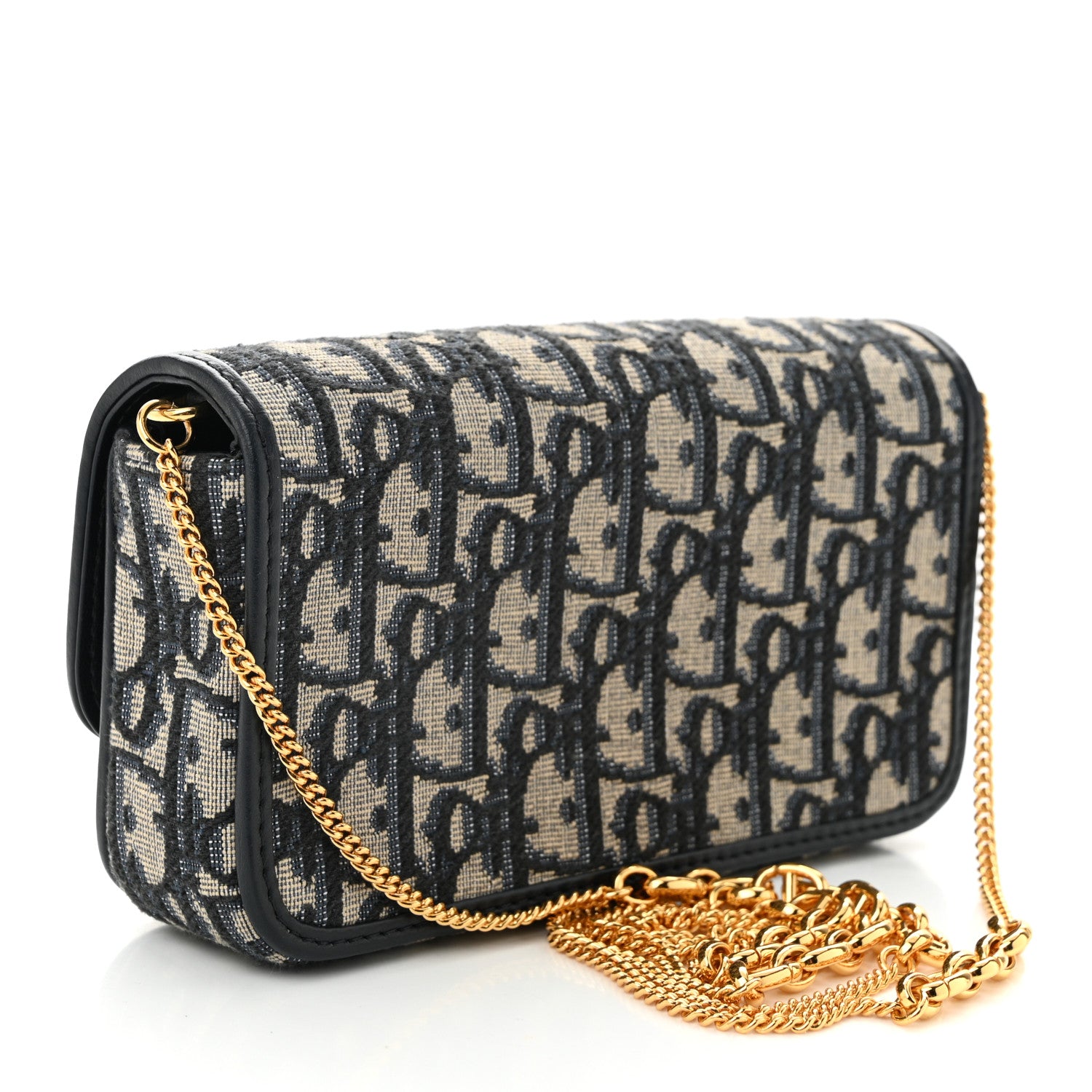 Christian Dior Oblique Calfskin Small Miss Caro Pouch With Chain Blue 3 of 11