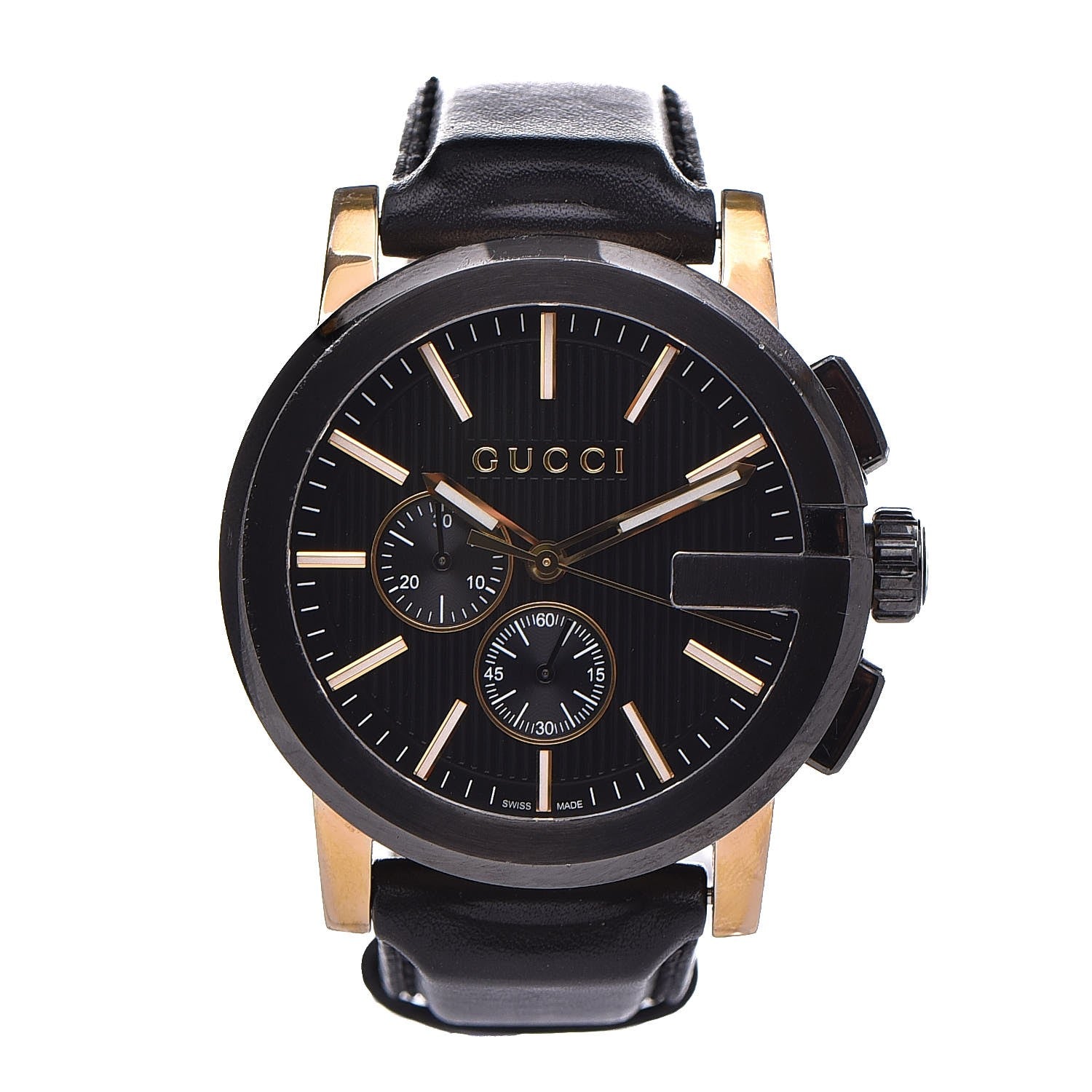Gucci PVD Stainless Steel Calfskin 44mm G-Chrono Quartz Watch Black 1 of 12