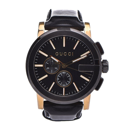 Gucci PVD Stainless Steel Calfskin 44mm G-Chrono Quartz Watch Black 1 of 12