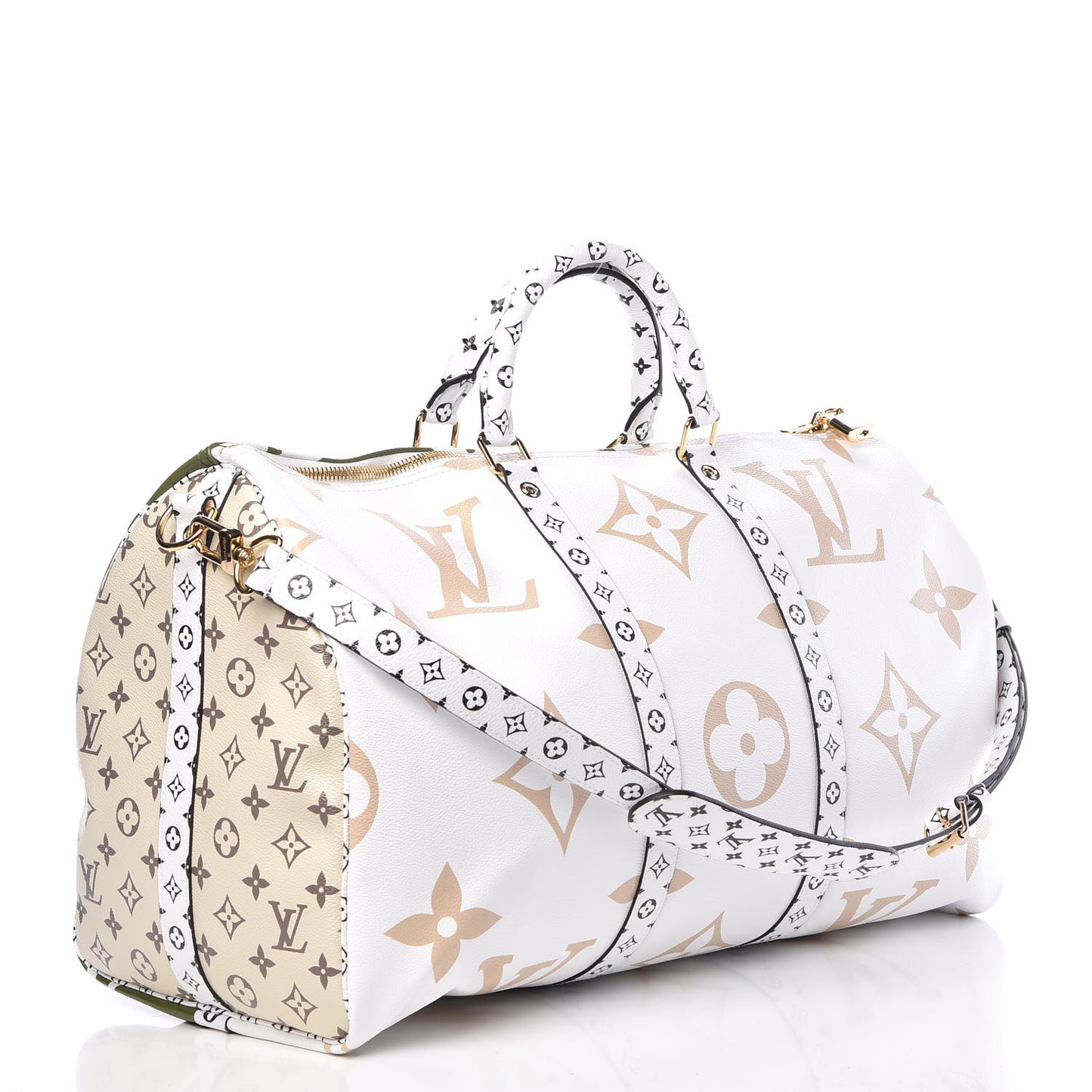 Monogram Giant Keepall Bandouliere 50 Kaki Beige