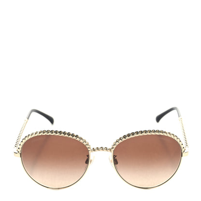 Chanel Chain Pantos Sunglasses 4242 Gold Brown 2 of 9